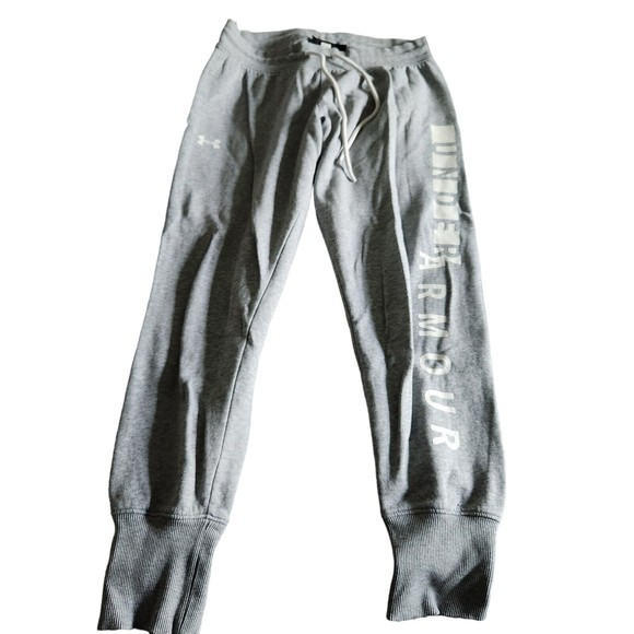 Under‎ Armour Rival Fleece Wordmark Logo Joggers Grey Men’s Size S - Picture 1 of 3